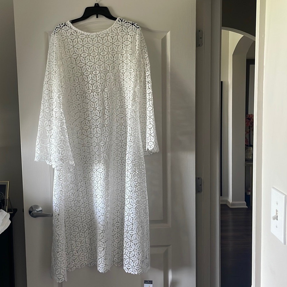 NEVER WORN white maxi bathing suit cover up